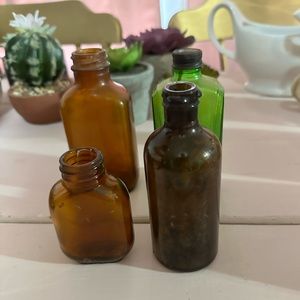 Antique glass medicine bottles